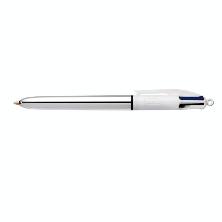 Stylo-bille 4 couleurs corps argenté - Bic - Rougier et Plé