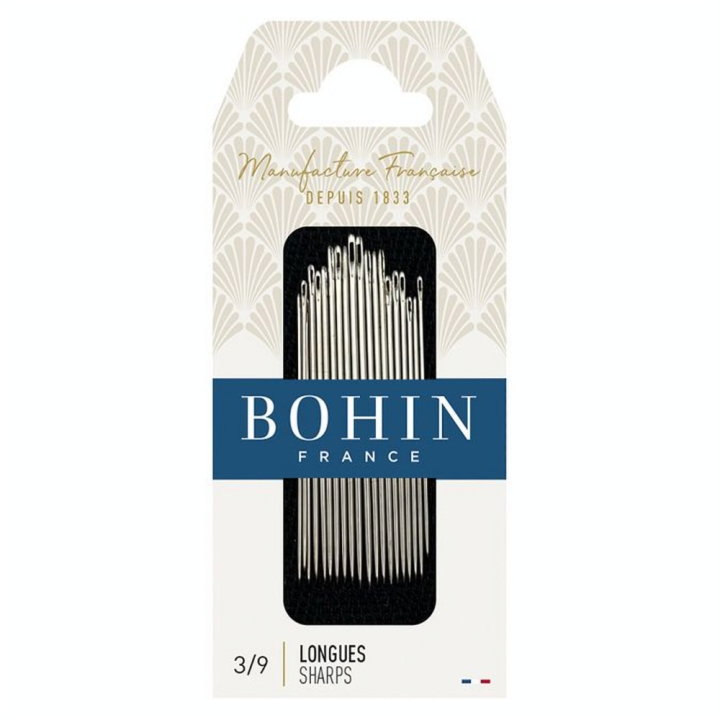 Aiguille à coudre longue n° 3 à 9 tissu léger et moyen - Bohin - Rougier et Plé