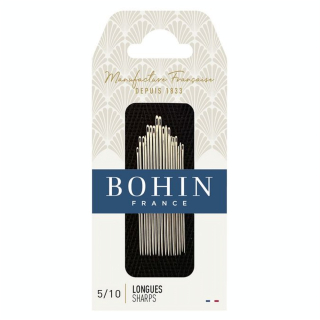 Aiguille à coudre longue n° 5 à 10 tissu léger et moyen - Bohin - Rougier et Plé