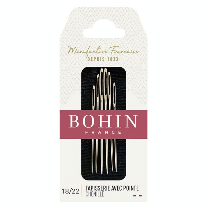 Aiguille à tapisserie avec pointe  Chenille  n° 18 à 22 - Bohin - Rougier et Plé