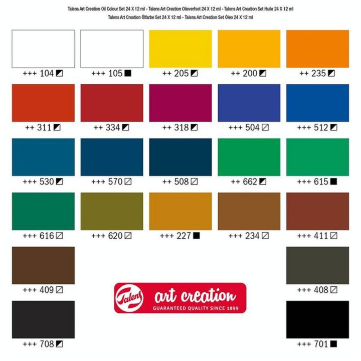 Peinture à l'huile Art Création 24 x 12 ml - Talens Art Creation - Rougier et Plé