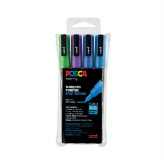 Marqueur PC-3M pointe fine - 4 couleurs ASS13 - Posca - Rougier et Plé