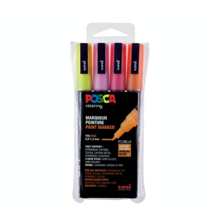 Marqueur PC-3M pointe fine - 4 couleurs ASS12 - Posca - Rougier et Plé