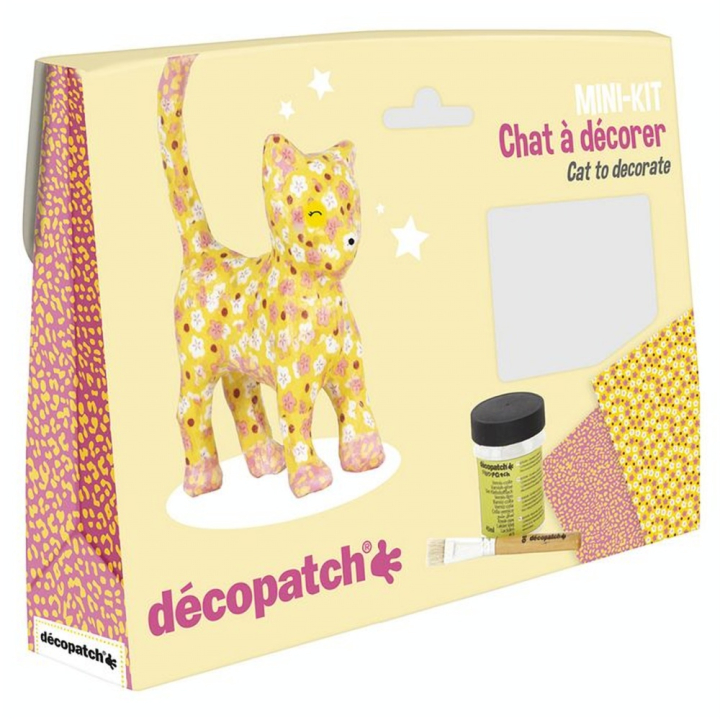 Chat en papier mâché - Mini kit - Décopatch - Rougier et Plé
