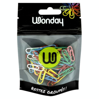Trombone colorés 25 mm par 100 - Wonday - Rougier et Plé