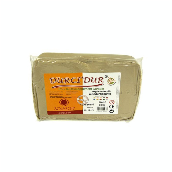 Argile blanche Durci'Dur auto-durcissante 2,5 kg - Solargil - Rougier et Plé