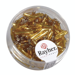 Perles de rocaille tube en verre twistet 12 mm Couleur or - Rayher - Rougier et Plé