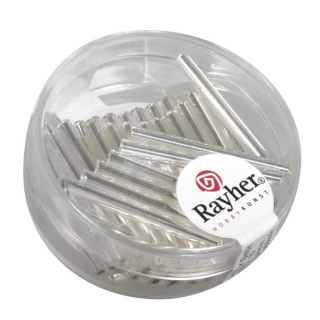 Perles de rocaille Tube intérieur Argenté 20 mm Couleur argent - Rayher - Rougier et Plé