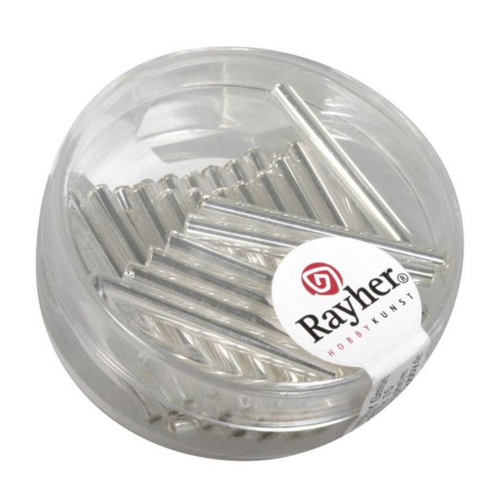Perles de rocaille Tube intérieur Argenté 20 mm Couleur argent - Rayher - Rougier et Plé