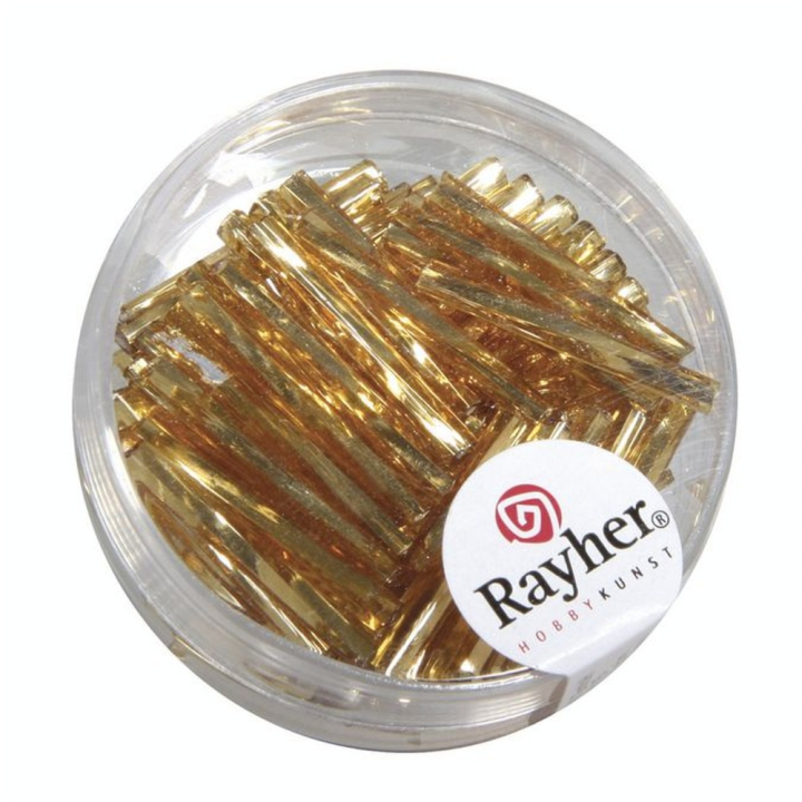 Perles de rocaille Tube twistet intérieur Argenté 20 mm Couleur or - Rayher - Rougier et Plé