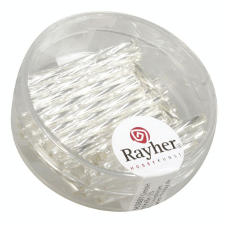 Perles de rocaille Tube twistet intérieur Argenté 20 mm Couleur argent - Rayher - Rougier et Plé