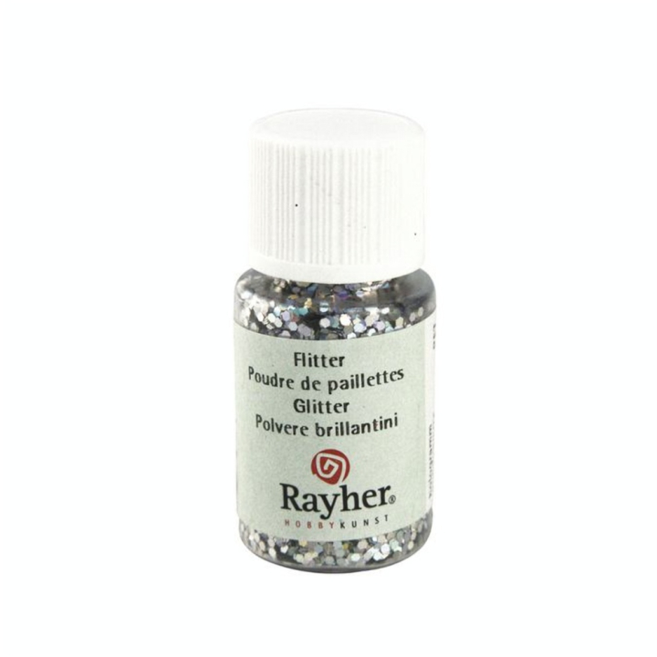 Poudre de paillettes ultrafine hologramme 10 ml argenté - Rayher - Rougier et Plé