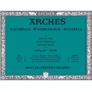 Bloc de papier aquarelle 640 g/m² grain fin - Arches - Rougier et Plé