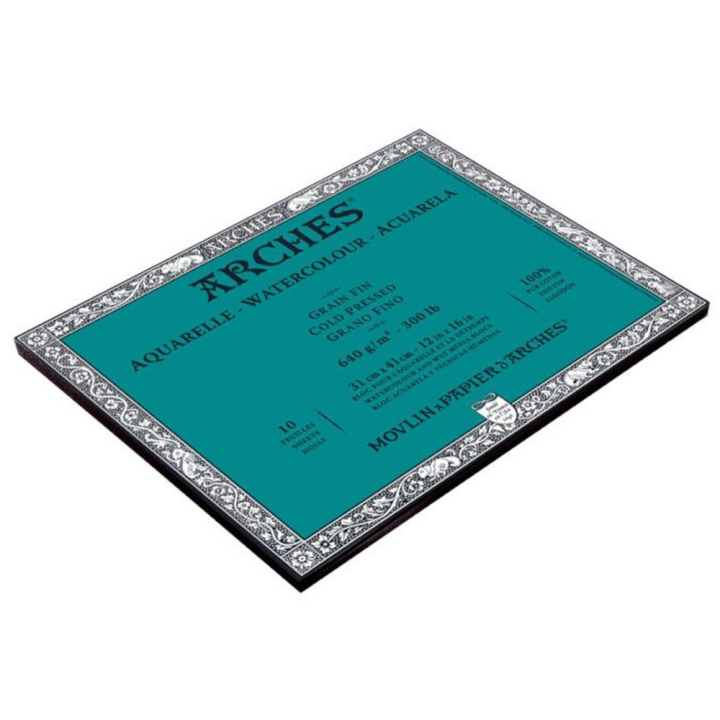Bloc de papier aquarelle 640 g/m² grain fin - Arches - Rougier et Plé