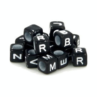 Perles alphabet noir et blanc 6 mm x 300 pcs - Artemio - Rougier et Plé