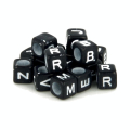 Perles alphabet noir et blanc 6 mm x 300 pcs - Artemio - Rougier et Plé