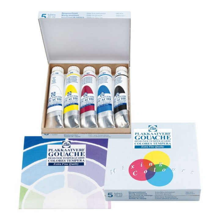 Gouache extra-fine Set primaire + noir & blanc - Talens - Rougier et Plé
