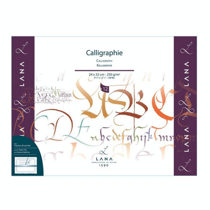 Bloc de papier Calligraphie Lana 250 g/m² 12 fles - Hahnemühle - Rougier et Plé