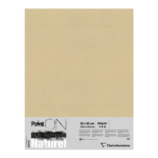 Feuille de papier Paint'On Naturel 50 x 65 cm 250 g/m² - Clairefontaine - Rougier et Plé