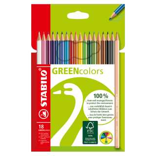 Crayon de couleur Green Colors Etui de 18 pcs - STABILO - Rougier et Plé