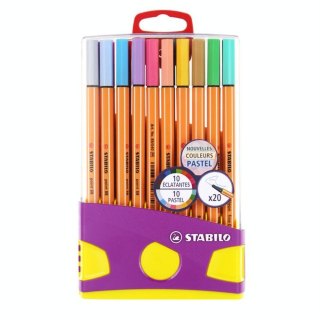 Feutre point 88 Boite Colorparade de 20 dont 10 pastels - STABILO - Rougier et Plé