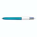 Stylo bille 4 couleurs Corps Shine métallisé bleu - Bic - Rougier et Plé