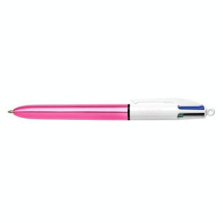 Stylo bille 4 couleurs Corps Shine métallisé rose - Bic - Rougier et Plé