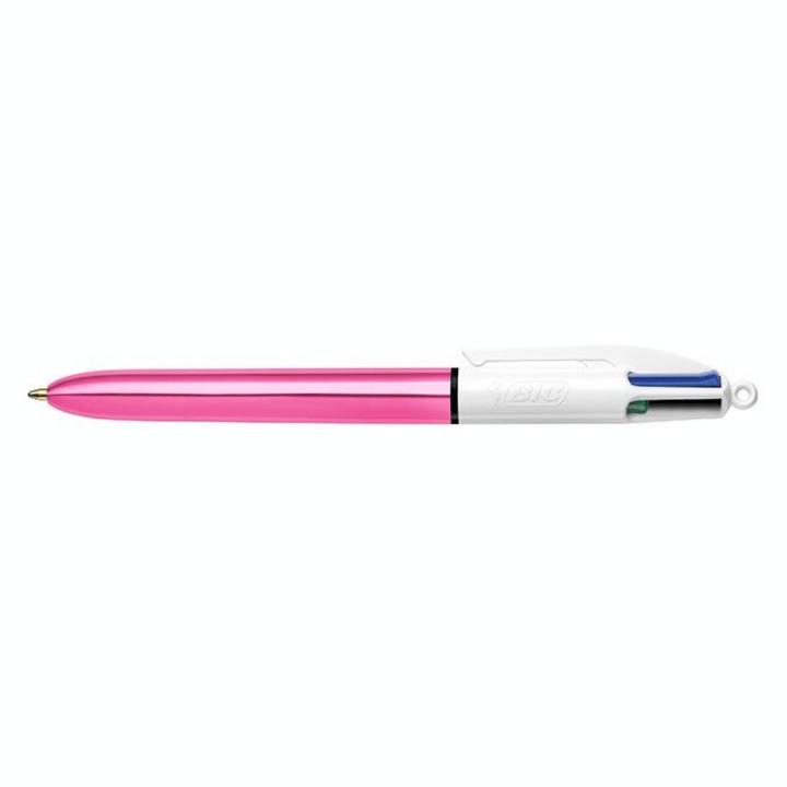 Stylo bille 4 couleurs Corps Shine métallisé rose - Bic - Rougier et Plé