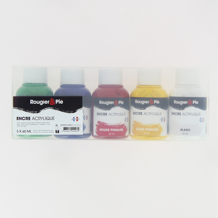 Encre acrylique Set 5 x 30 ml - Rougier&Plé - Rougier et Plé