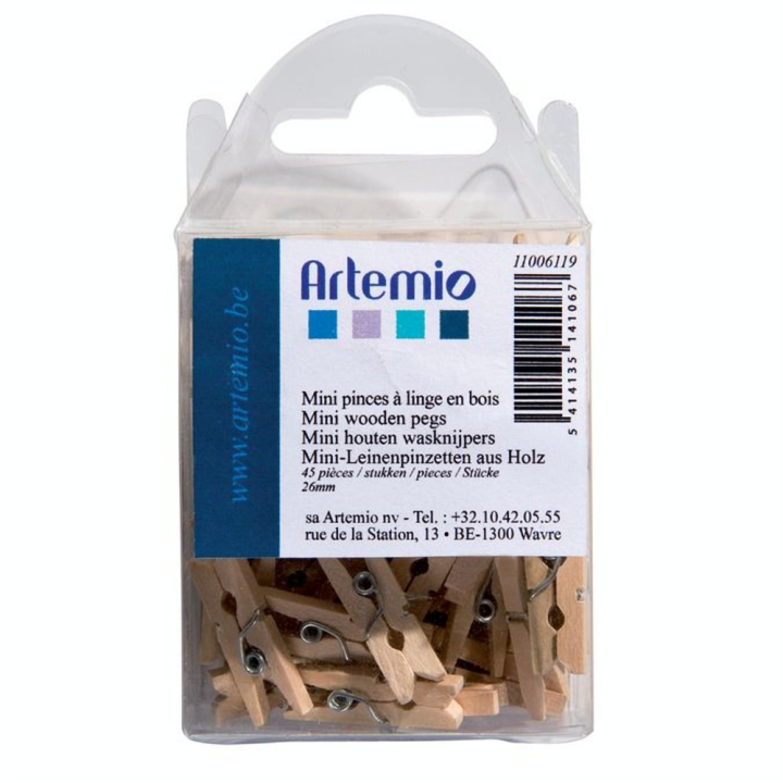 Pince à linge en bois 26 mm 45 pcs - Artemio - Rougier et Plé