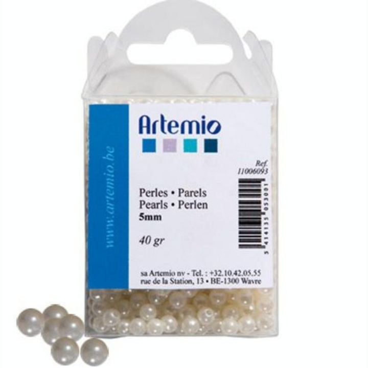 Perle ivoire nacré Ø 5 mm 40 g - Artemio - Rougier et Plé
