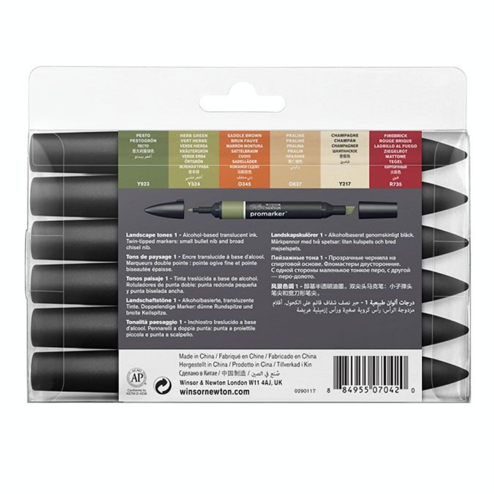 Marqueur Promarker Set Paysage n°1 - Winsor & Newton - Rougier et Plé