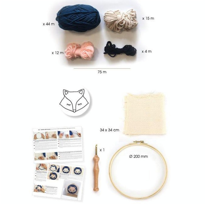 Punch needle Kit Renard Ø 20 cm - Graine Créative - Rougier et Plé