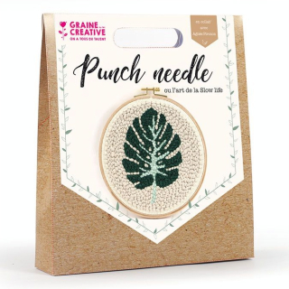 Punch needle Kit Feuille Ø 20 cm - Graine Créative - Rougier et Plé