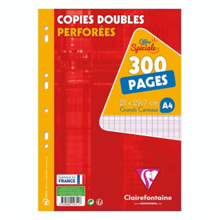 Copies doubles A4 Grands carreaux 300 pages - Clairefontaine - Rougier et Plé