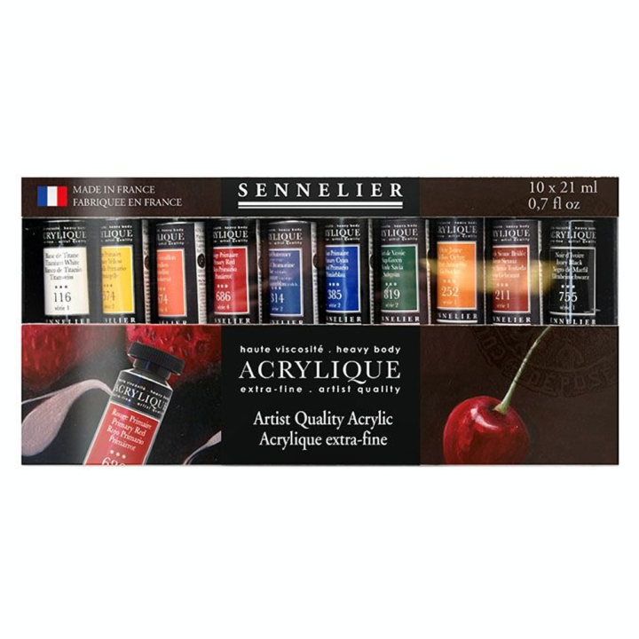 Peinture acrylique extra-fine Set 10 x 21 ml - Sennelier - Rougier et Plé