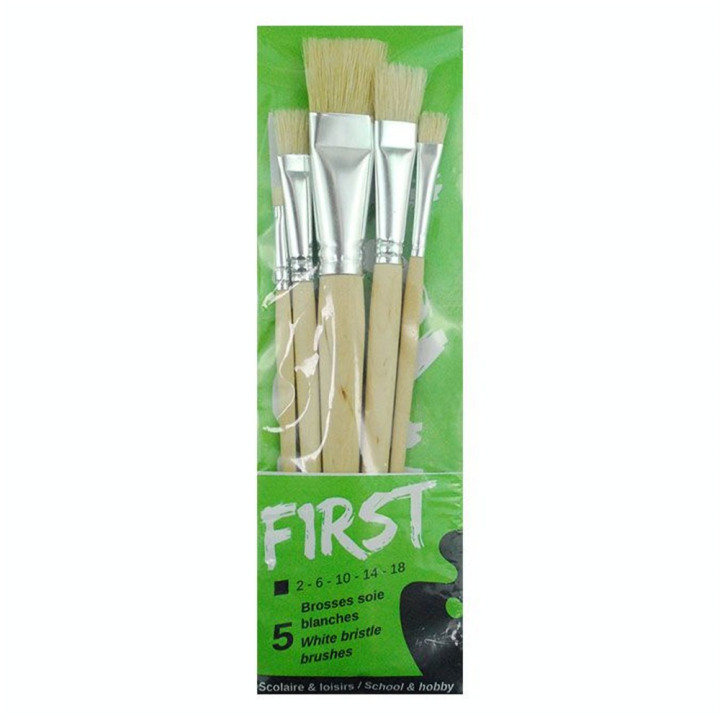 Brosse en soie blanche First Lot de 5 pinceaux - Léonard - Rougier et Plé