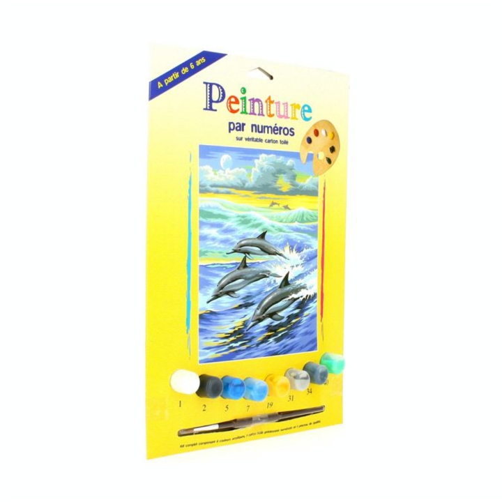 Peinture par numéro débutant Dauphins - Oz International - Rougier et Plé