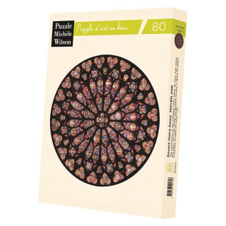 Puzzle en bois 80 pièces Notre Dame rosace - Puzzle Michèle Wilson - Rougier et Plé