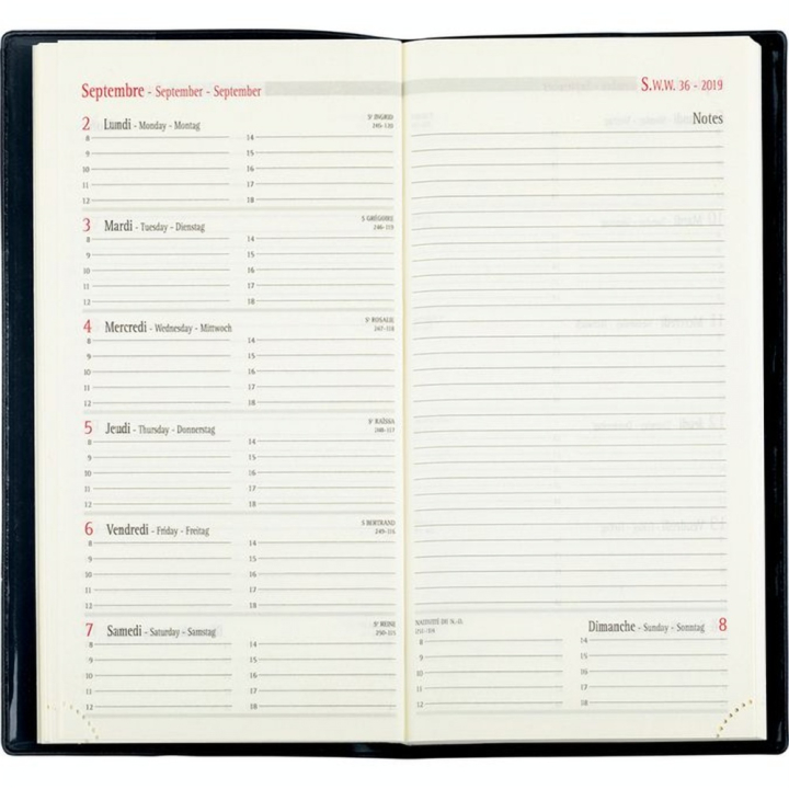 Agenda semainier 2023-2024 9,5 x 18 cm Boréal Rouge - Editions Oberthur - Rougier et Plé