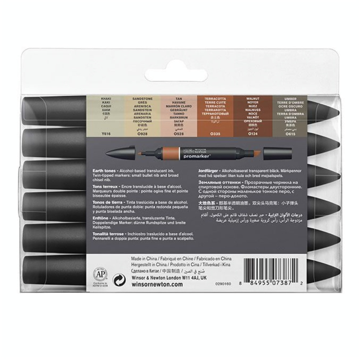 Marqueur Promarker Set Terreux - Winsor & Newton - Rougier et Plé