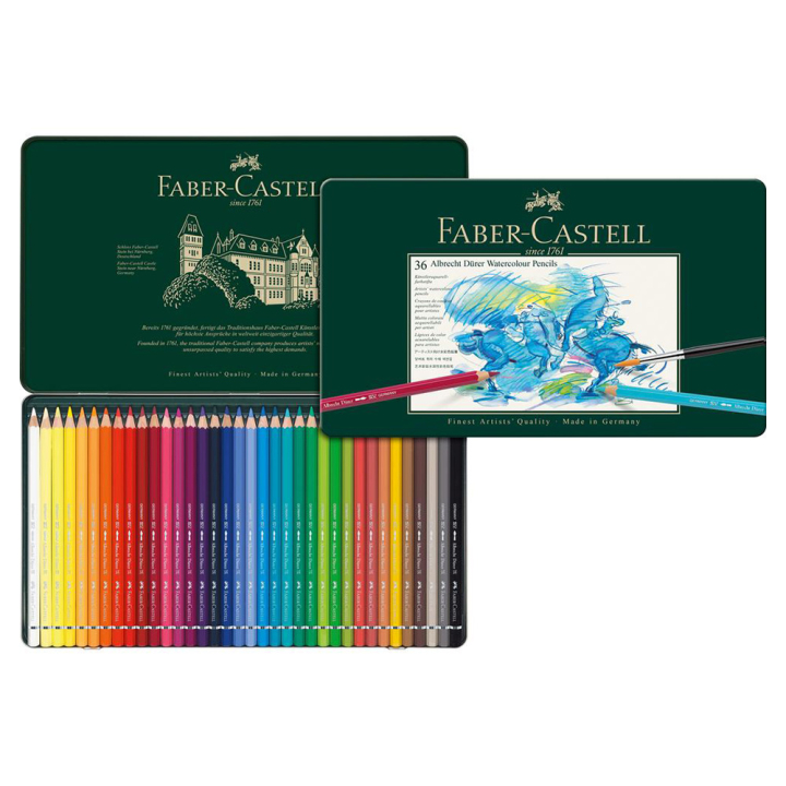 Crayon aquarellable Albrecht Dürer - Boite en métal 36 couleurs - Faber-Castell - Rougier et Plé