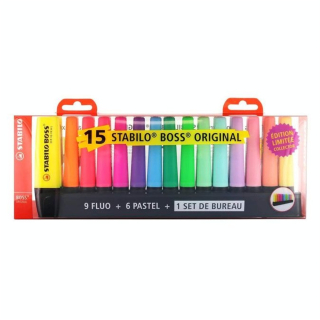 Surligneur BOSS ORIGINAL Édition Collector 15 couleurs - STABILO - Rougier et Plé