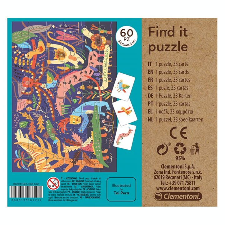 Jeu Find it Puzzle Dans la jungle - Clementoni - Rougier et Plé