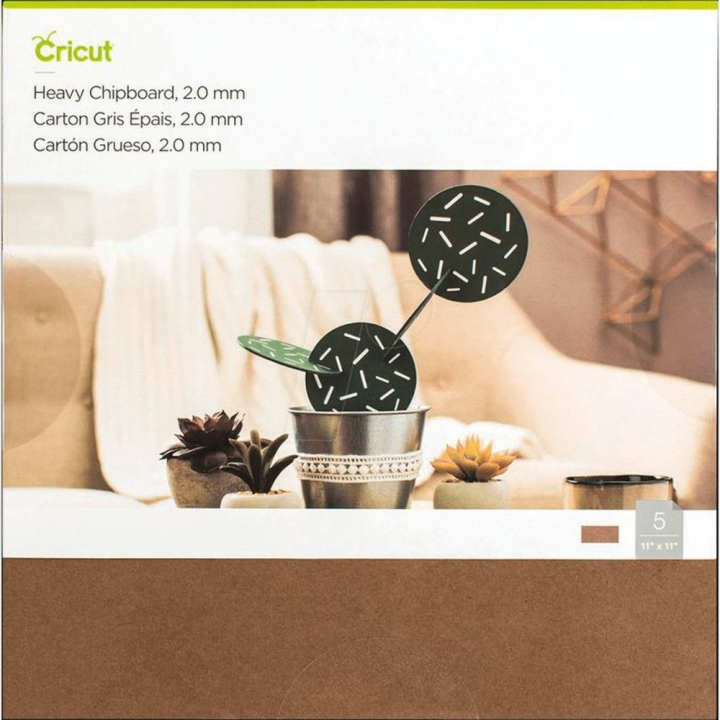 Carton gris épais Chipboard 2 mm - 28 x 28 cm - Cricut - Rougier et Plé