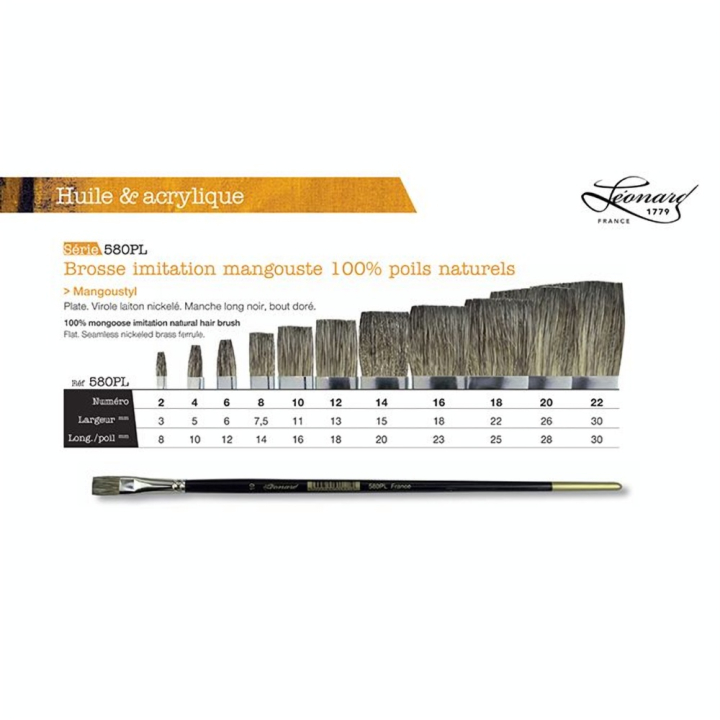 Brosse Plate imitation mangouste 580PL - Léonard - Rougier et Plé