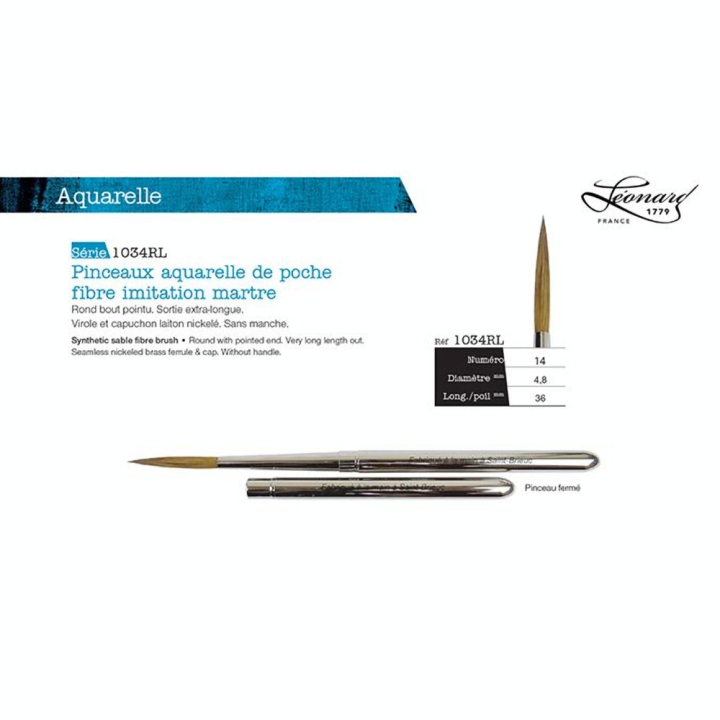 Pinceau de poche fibre imitation martre s.1034RL - Léonard - Rougier et Plé
