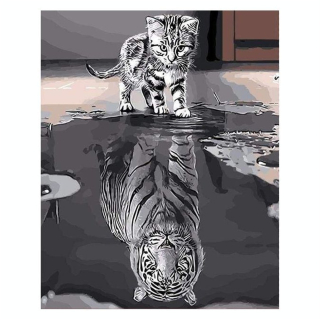 Peinture par numéro Chaton Reflet Tigre - Figured'Art - Rougier et Plé