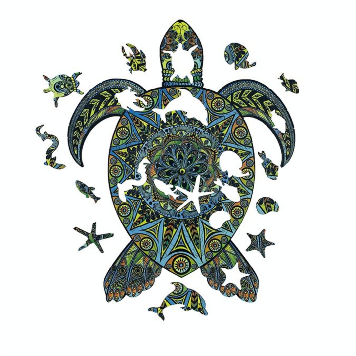 Puzzle en bois La Tortue Tropicale - CREATIF puzzle - Rougier et Plé