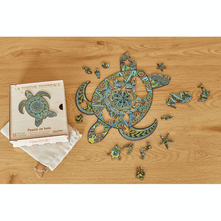 Puzzle en bois La Tortue Tropicale - CREATIF puzzle - Rougier et Plé
